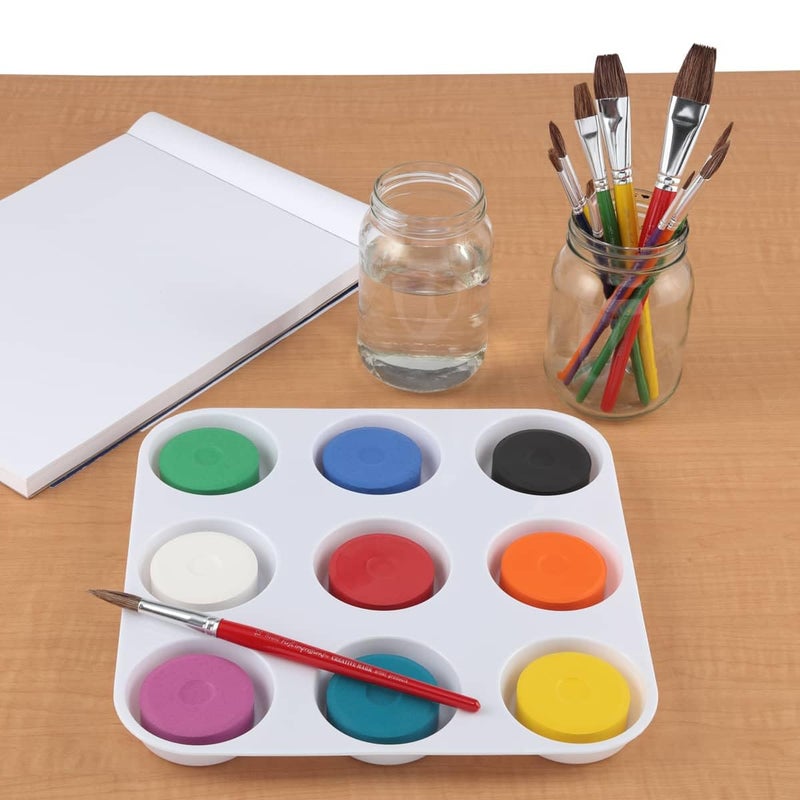First Impressions Tempera Paint Set for Kids - WASHABLE Children's Non-Toxic Tempera Paint Cakes with Palette Clean with Just Soap & Water - Image 3